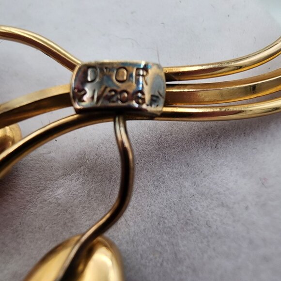 Vintage D'Or 1/20 12K GF Brooch With Multicolored Scarab Stones Fall Colors MCM - Picture 4 of 8